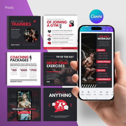 800+ Canva Fitness Template Bundle (with Reseller Rights)