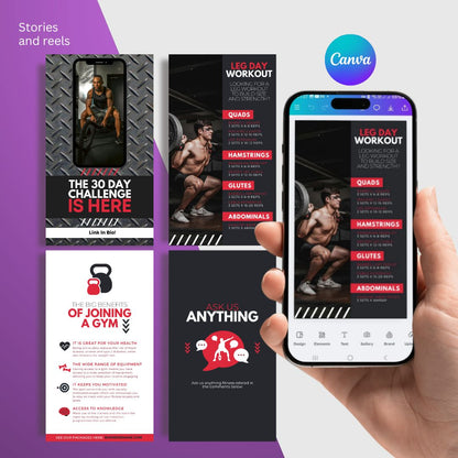 800+ Canva Fitness Template Bundle (with Reseller Rights)