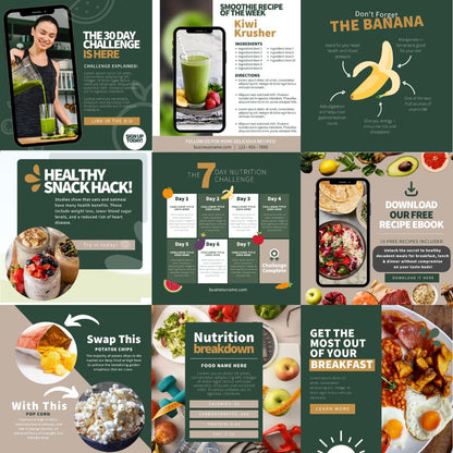 800+ Canva Nutrition Template Bundle (with Reseller Rights)