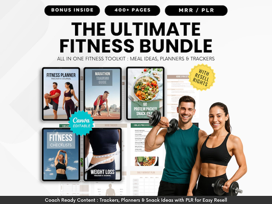 The Ultimate Fitness Bundle All In One Fitness Toolkit : Meal Ideas, Planners & Trackers (with Reseller Rights)
